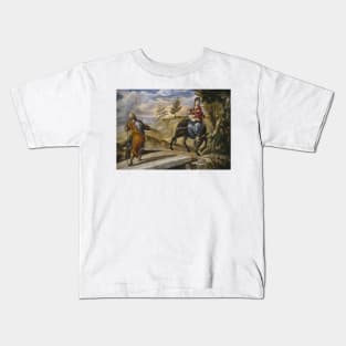 The Flight into Egypt by El Greco Kids T-Shirt